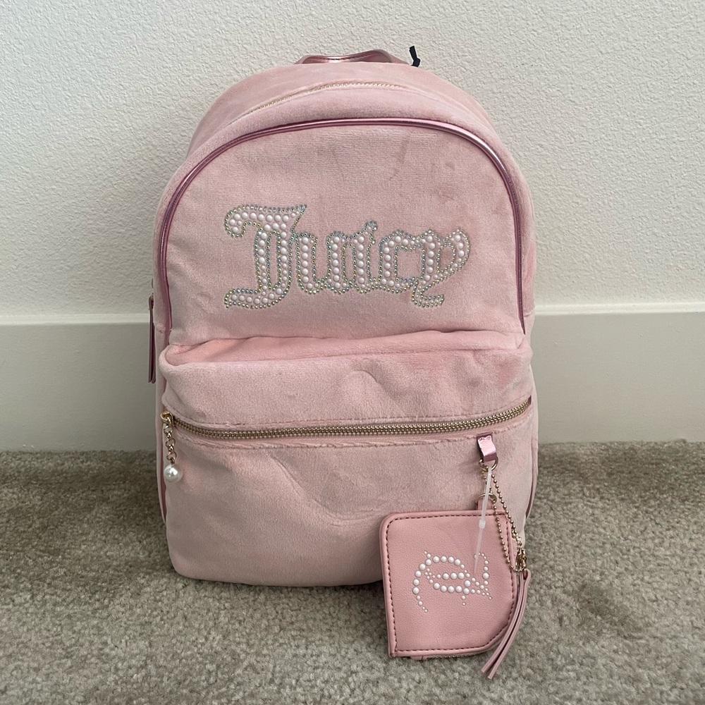 Juicy Couture Light Pink Backpack with Sparkling Logo